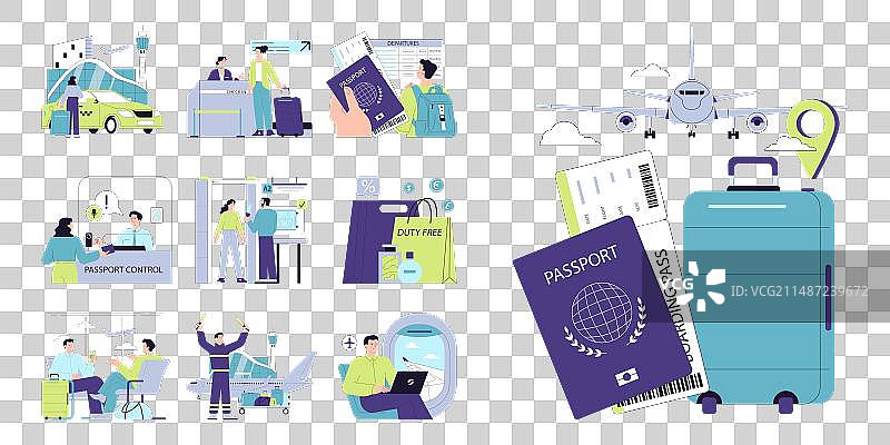 机场人物场景图片素材