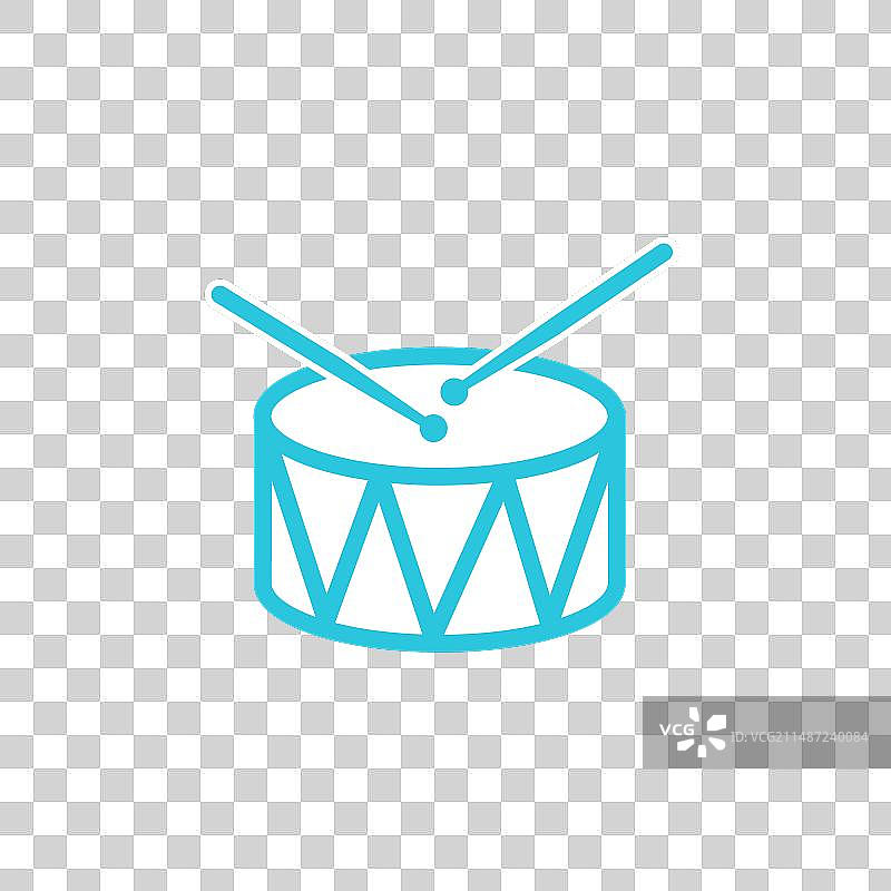 蓝色图标集中的鼓图标图片素材