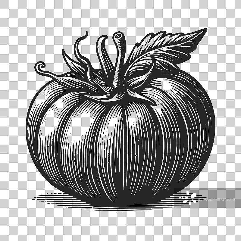 番茄植物素描图片素材