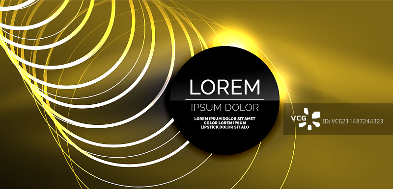 霓虹激光线，圆，波抽象图片素材