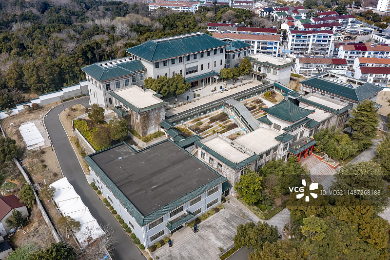 中国宜兴陶瓷博物馆航拍图片素材