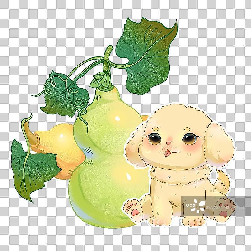 小狗与葫芦图片素材
