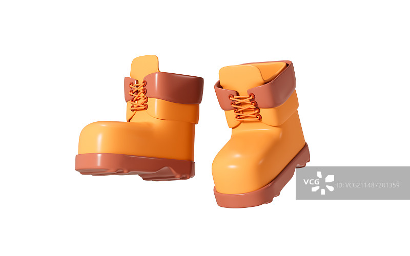 卡通靴子登山靴3D渲染图片素材