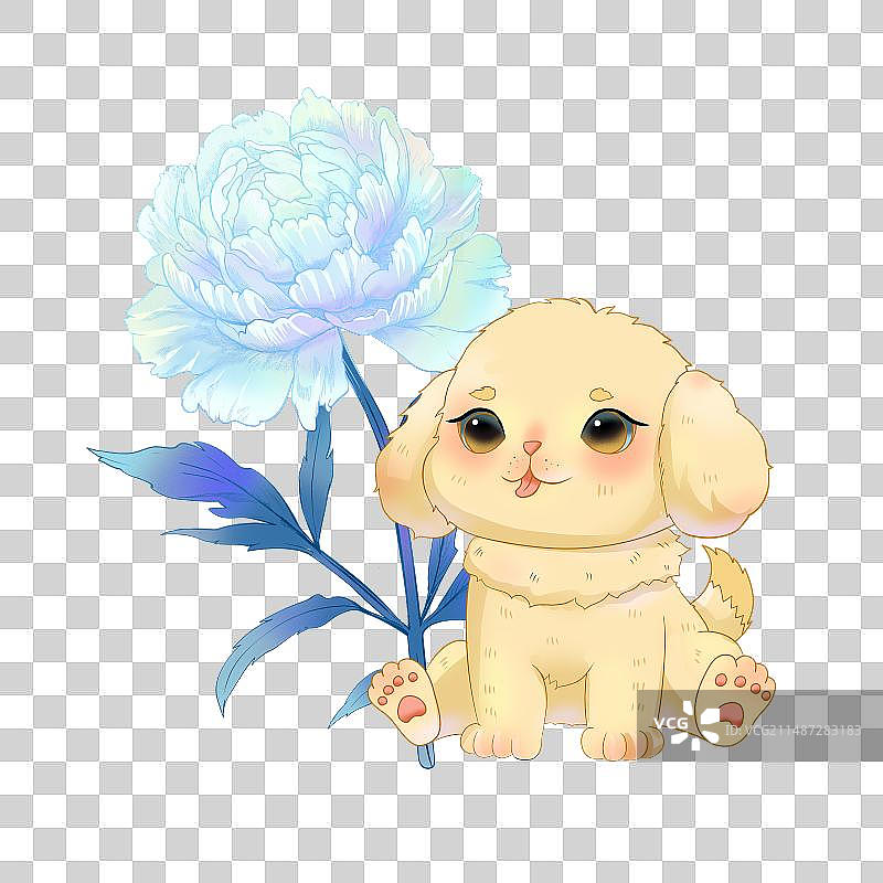 小狗与月季图片素材