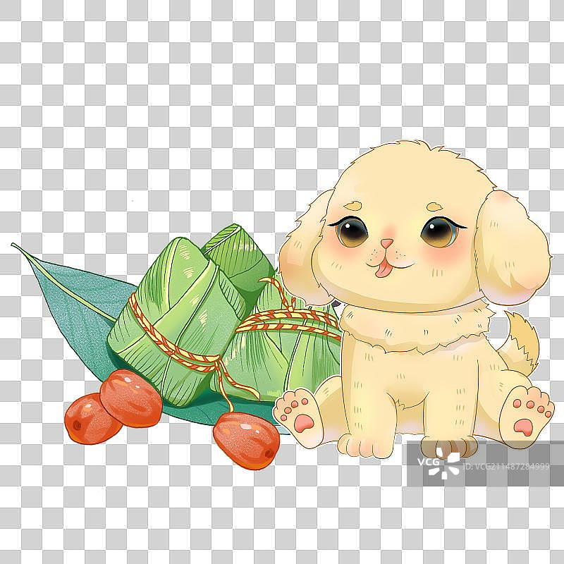 小狗与粽子图片素材