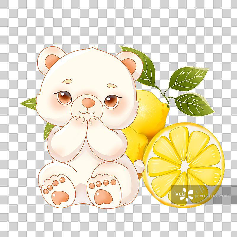 小熊与柠檬图片素材