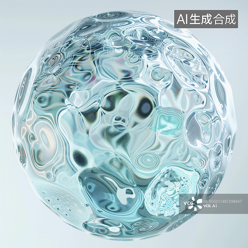 【AI数字艺术】水晶玻璃细胞水分子图片素材