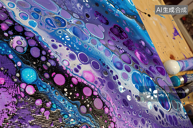 【AI数字艺术】彩色涂料的全帧拍摄图片素材