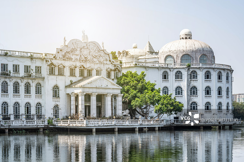 广州流花湖公园法兰克福花园城堡图片素材