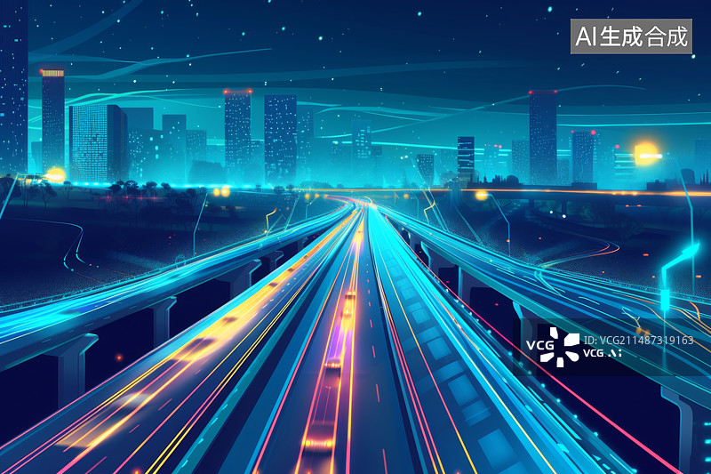 【AI数字艺术】科技概念背景图片素材