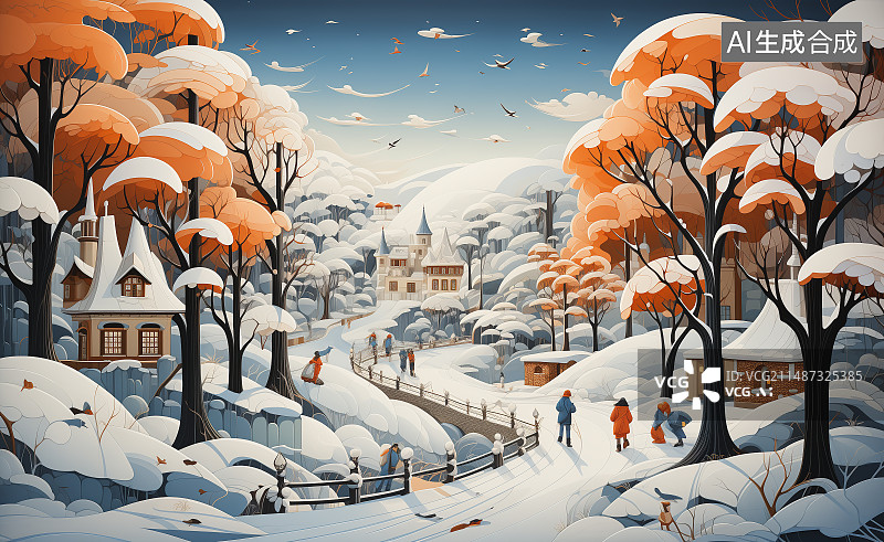 【AI数字艺术】冬天图片素材