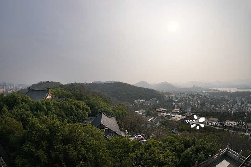 杭州城隍阁俯瞰吴山图片素材