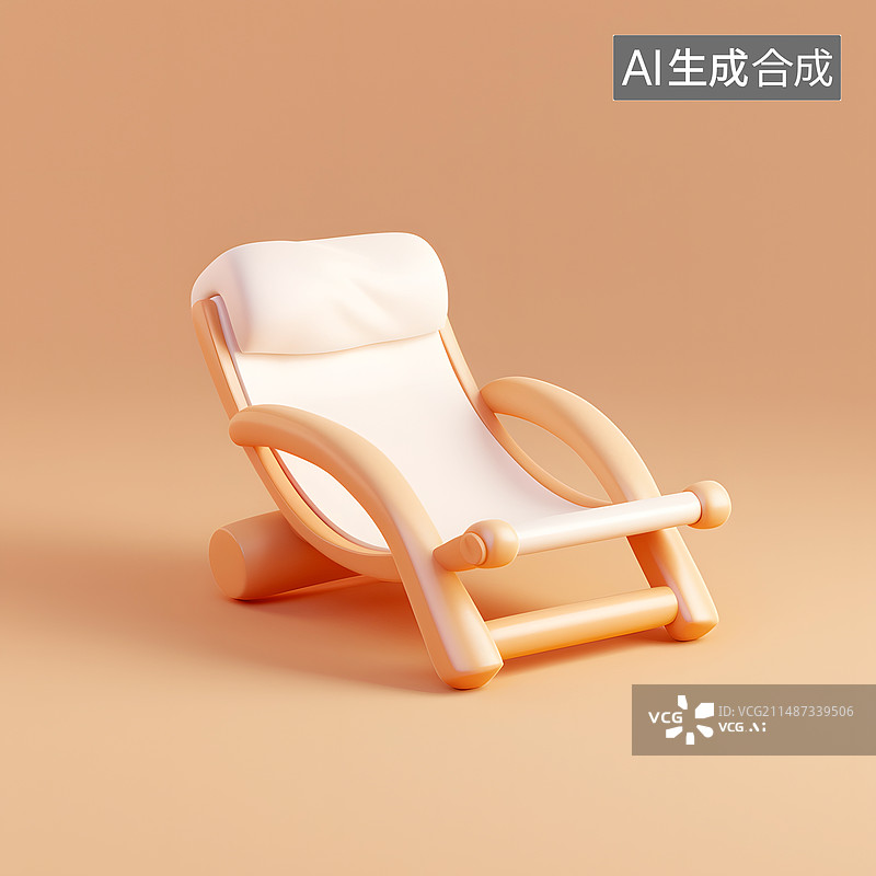 【AI数字艺术】可爱的沙滩椅三维图形图片素材