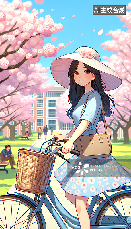 【AI数字艺术】3D风格骑行人物插画图片素材