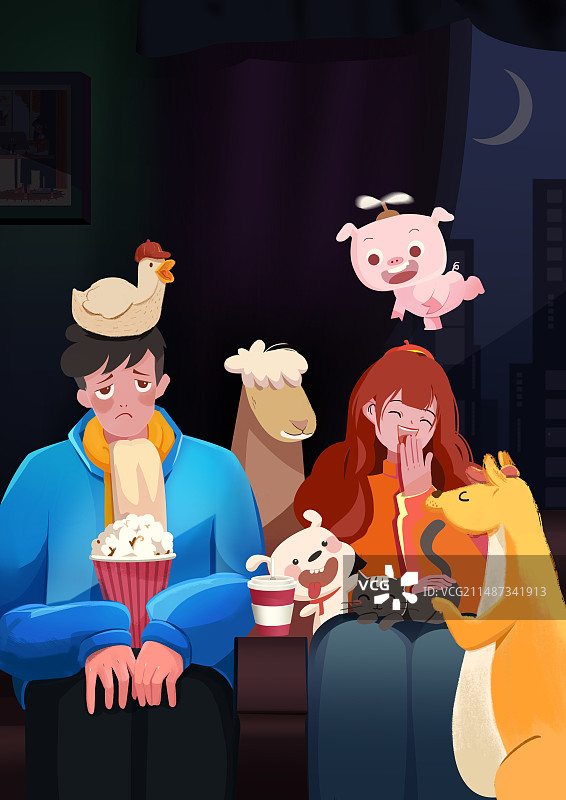 插画-家庭宠物图片素材