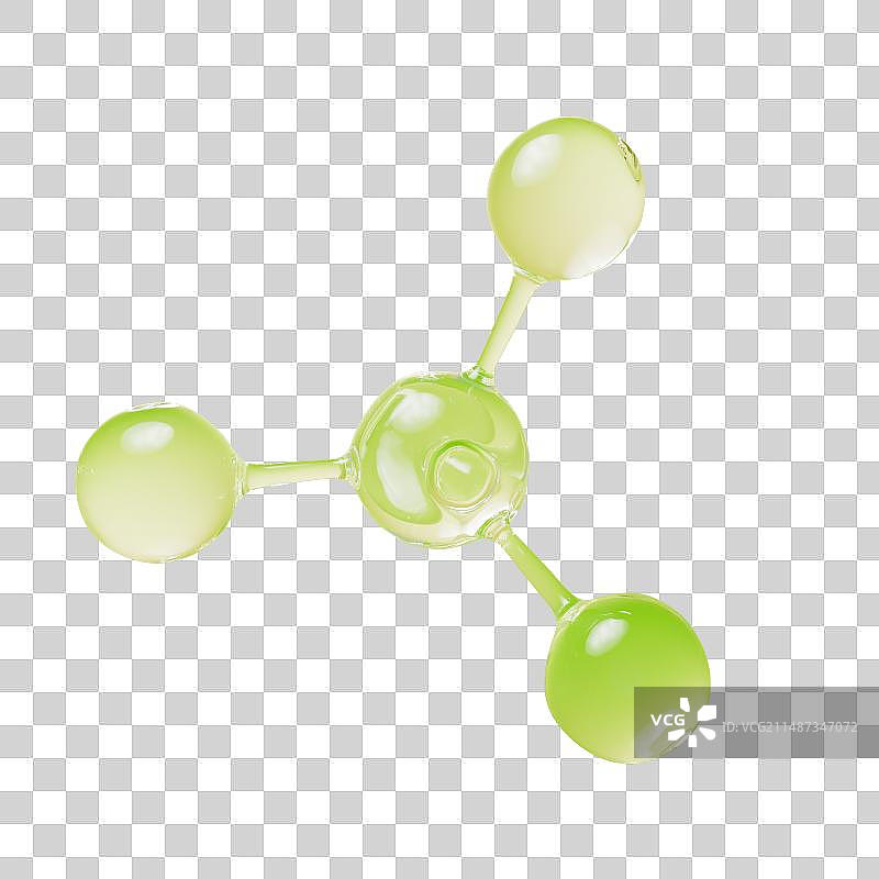 透明分子元素3D渲染图片素材