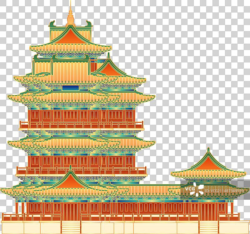 南京阅江楼建筑插画图片素材