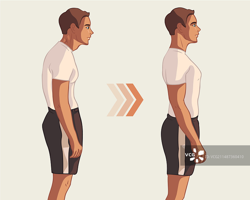 男性体态改善变化展示插图图片素材