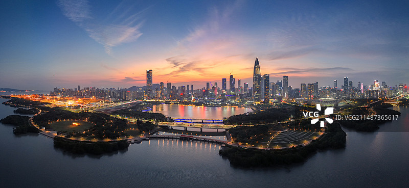 后海晚霞图片素材
