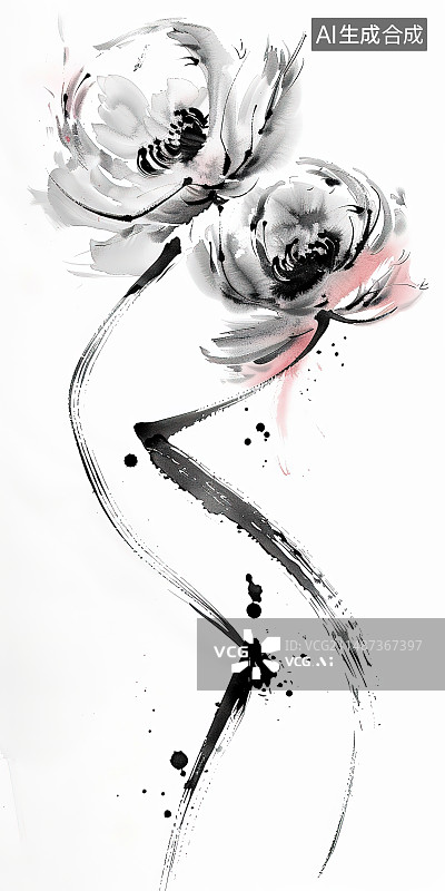 【AI数字艺术】白色背景下的花朵特写镜头图片素材