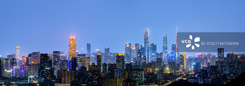 广州城市天际线夜景图片素材