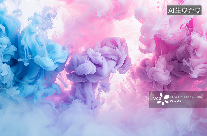 【AI数字艺术】水下彩色丙烯酸涂料图片素材