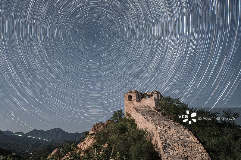 大庄科长城星轨图片素材