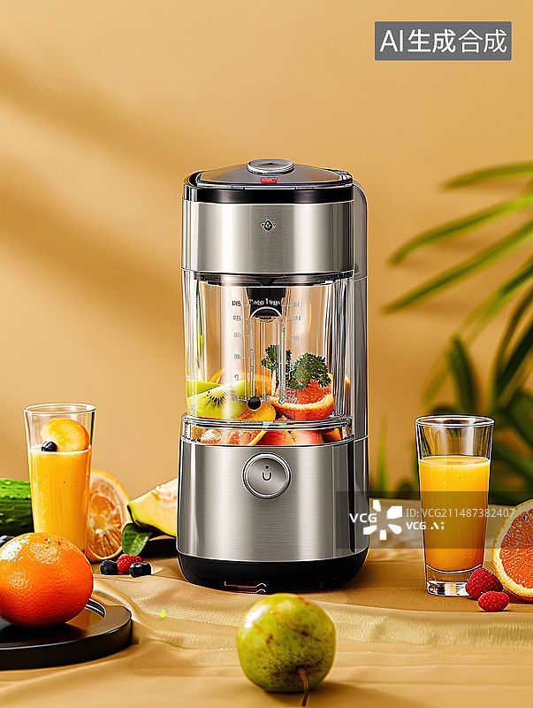 【AI数字艺术】健康新鲜的水果果汁图片素材