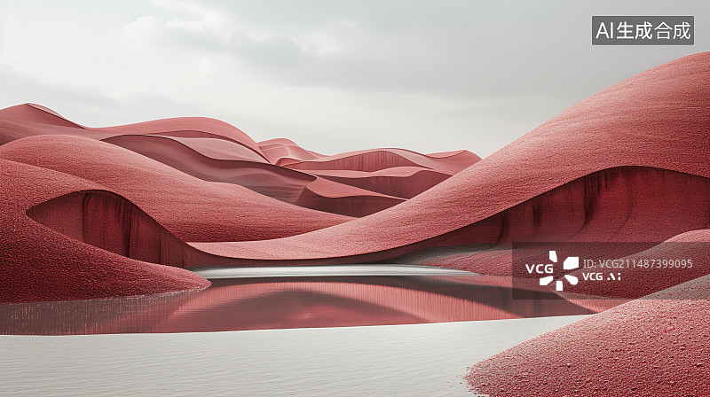 【AI数字艺术】沙漠对天的低角度视图图片素材