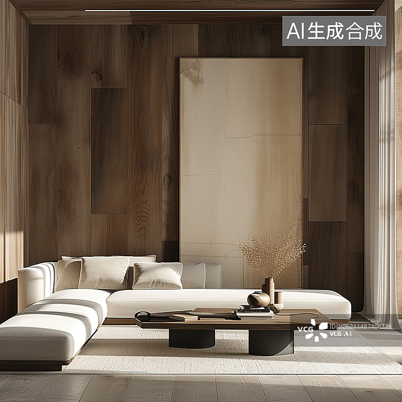 【AI数字艺术】现代豪华风格的样板房内部卧室图片素材