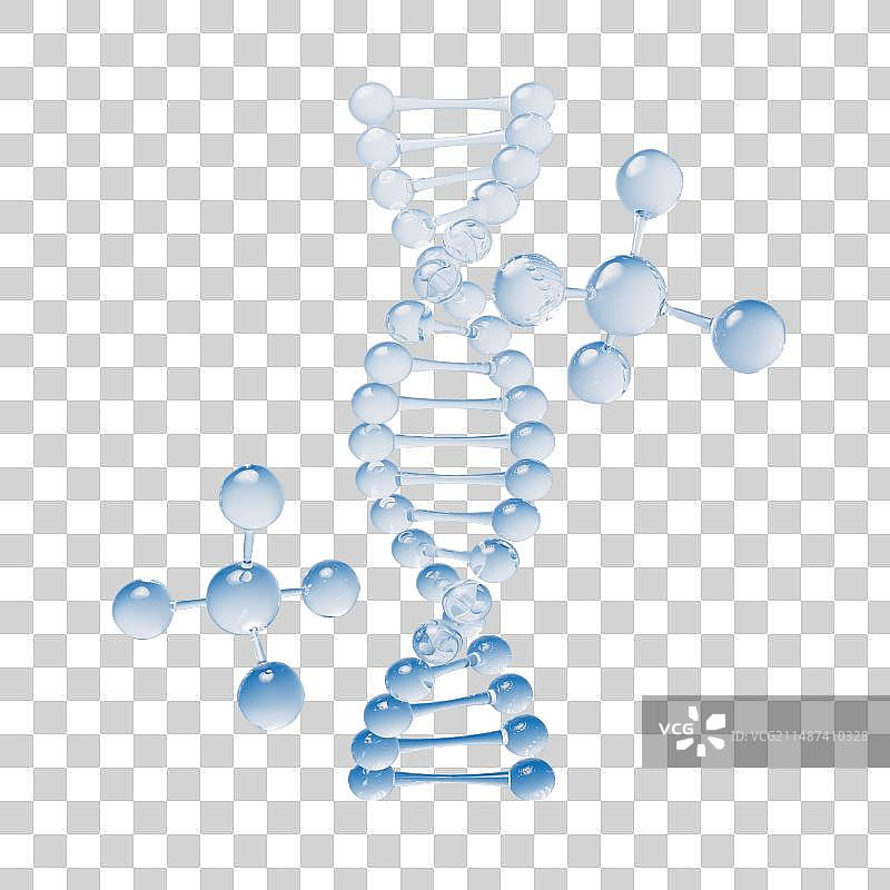 元素生物科技DNA与分子3D插画图片素材