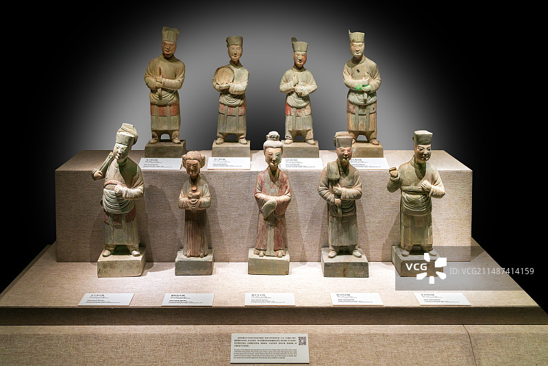 河南省方城县，北宋尚书左丞相范致虚之父墓出土，石俑，仪仗队图片素材