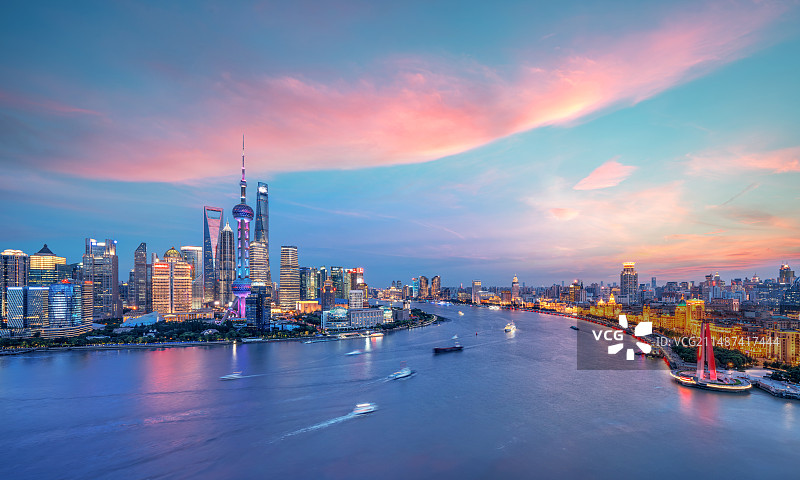 上海城市风光夜景图片素材