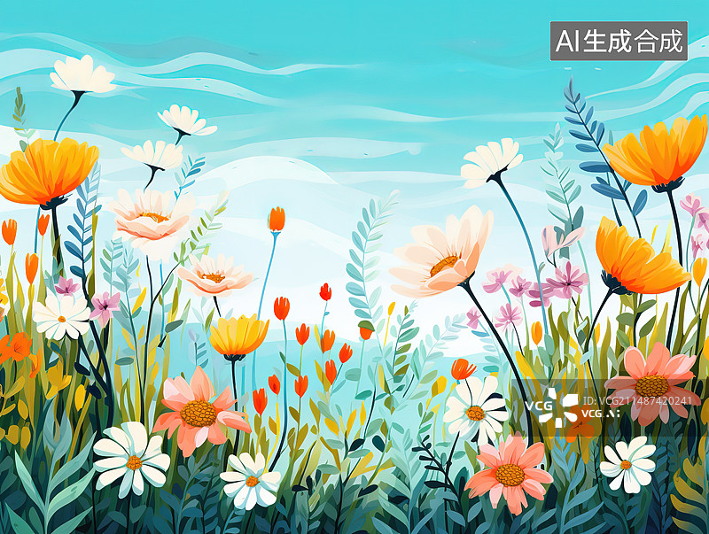 【AI数字艺术】红色开花植物在野外的特写镜头图片素材