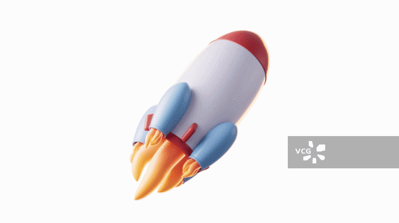 卡通火箭循环动画3D渲染图片素材