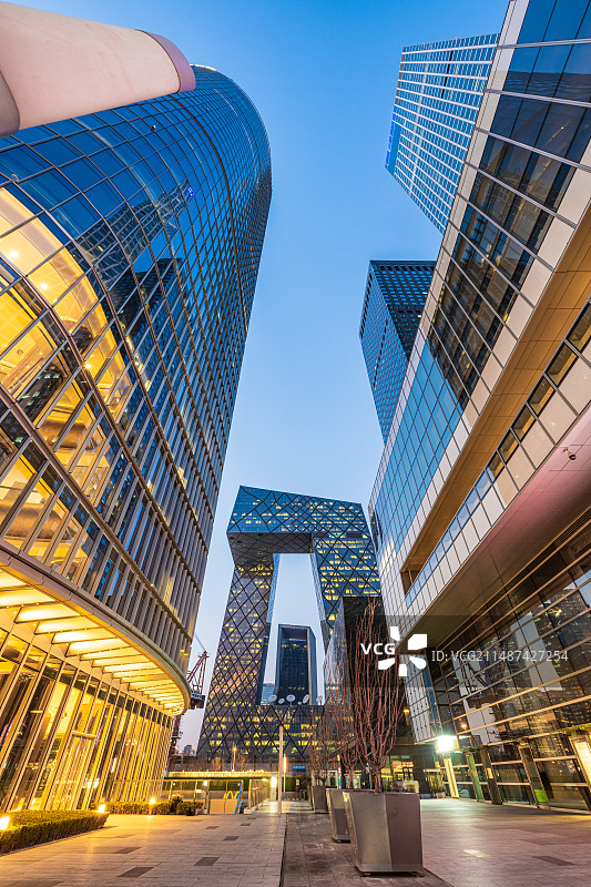 中国北京CBD国贸商圈央视大楼商业写字楼图片素材