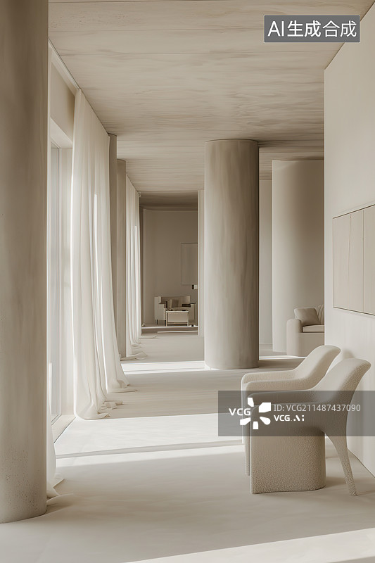 【AI数字艺术】现代城市建筑内部空间图片素材