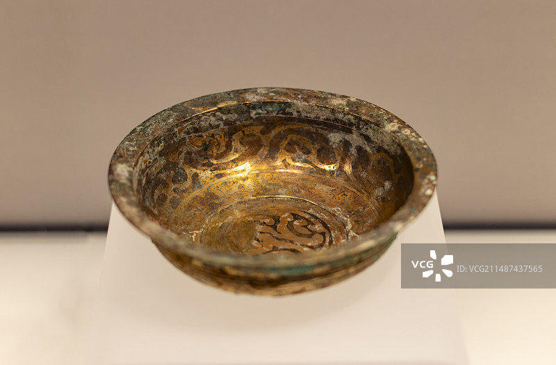 鎏金银禽兽纹洗 西汉 上海博物馆图片素材