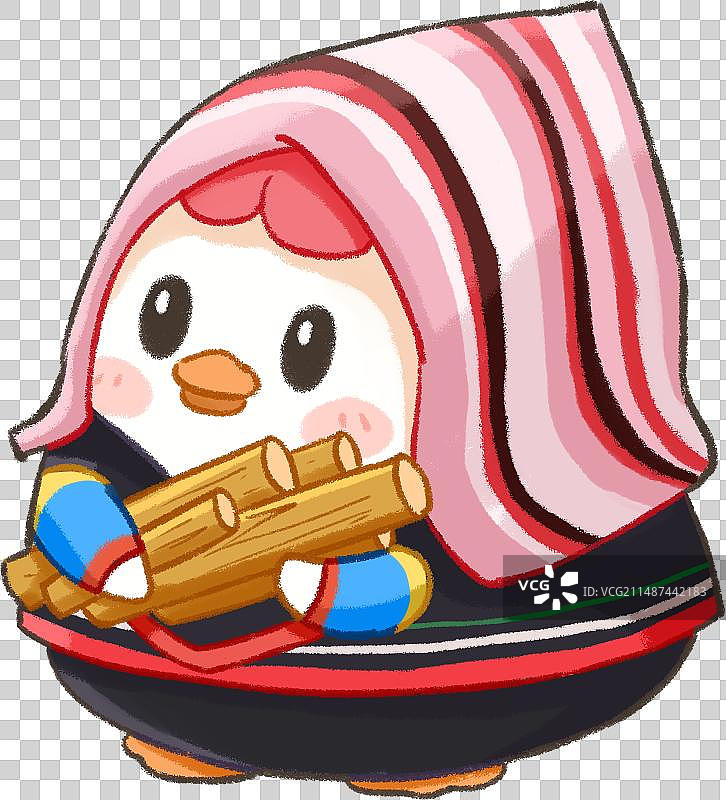 五十六民族Q版鸭子插画-基诺族图片素材