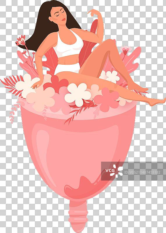 月经杯与女性气质艺术图片素材