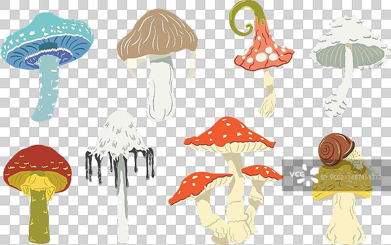 卡通毒蘑菇合集图片素材