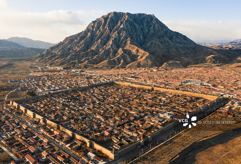 中国河北省张家口市鸡鸣驿古城航拍图图片素材