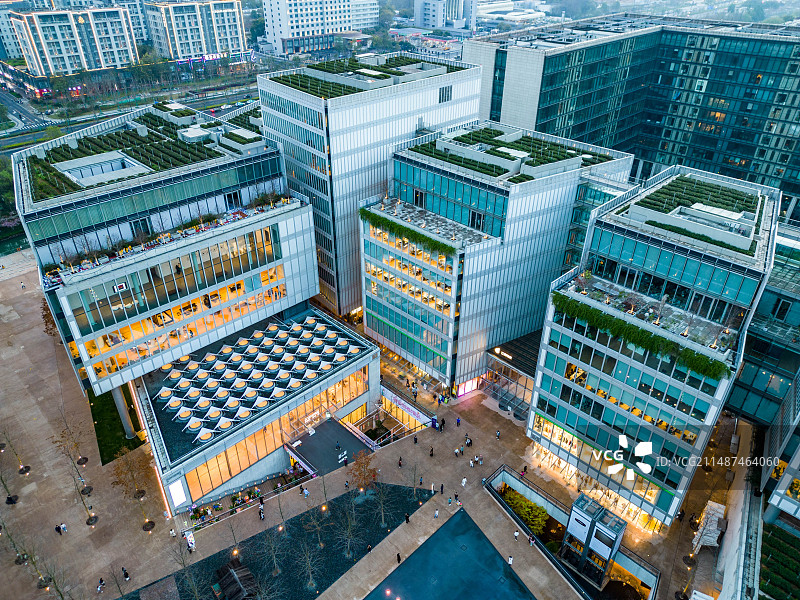 杭州天目里商业艺术综合体航拍图片素材