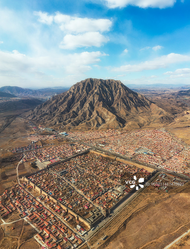 中国河北省张家口市鸡鸣驿古城航拍图图片素材