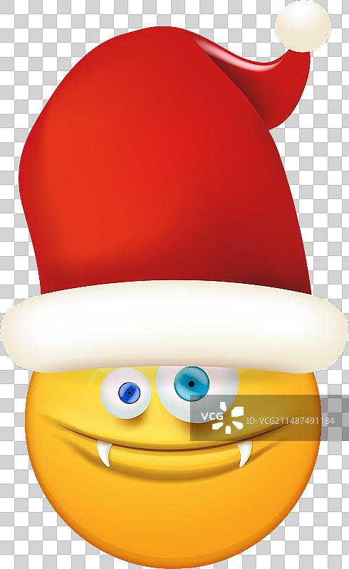圣诞老人的笑脸与怪物般的嘴巴和眼睛图片素材