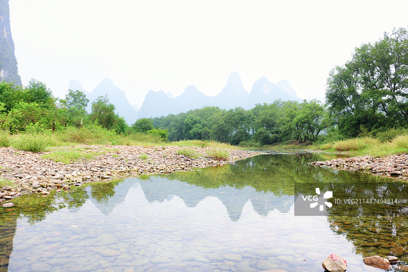 桂林山水倒影图片素材