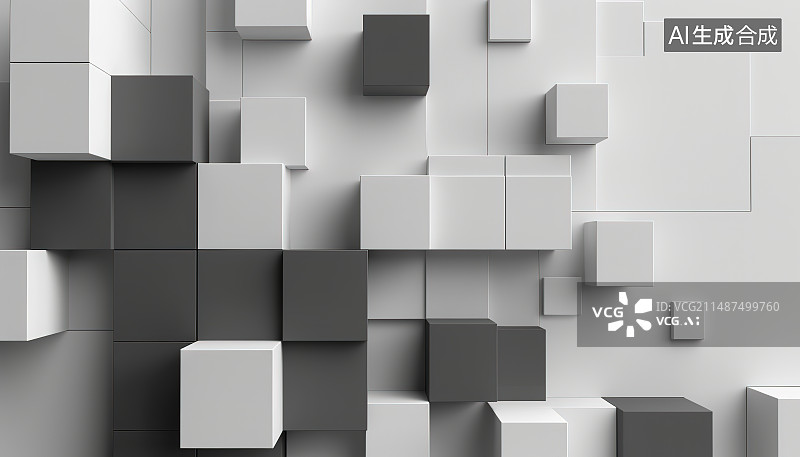 【AI数字艺术】白色背景下的玩具块特写镜头图片素材