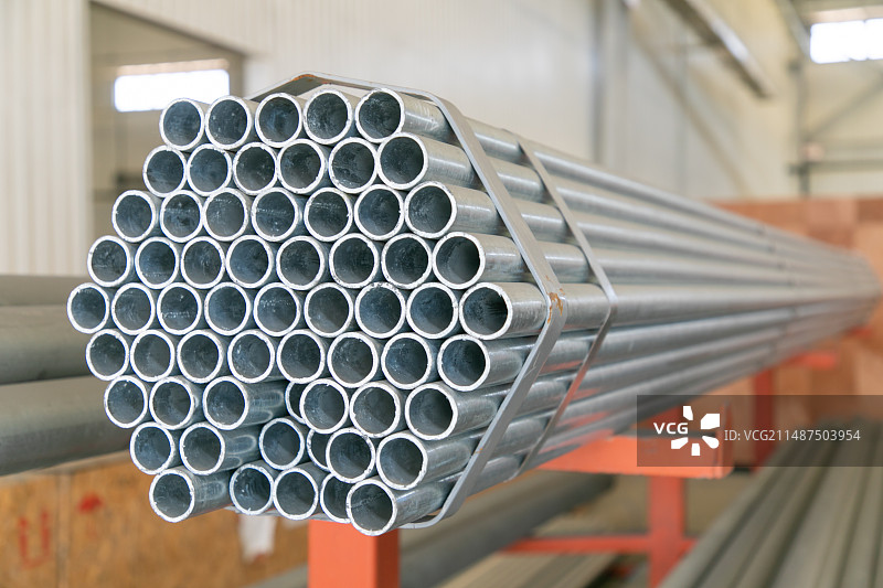 水煤气管，工业用钢管特写图片素材