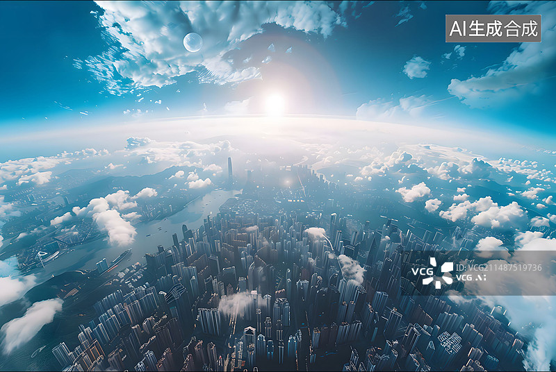 【AI数字艺术】俯瞰地球图片素材