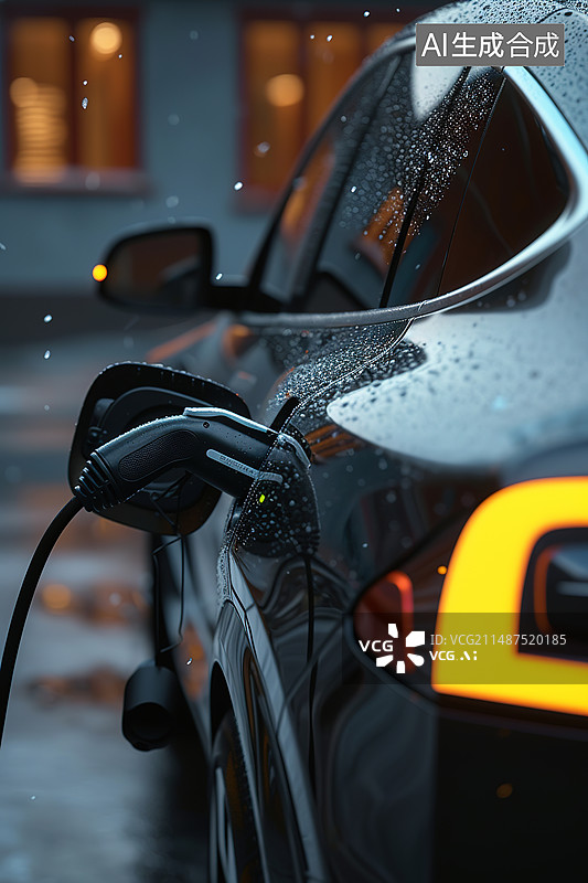 【AI数字艺术】新能源汽车充电图片素材